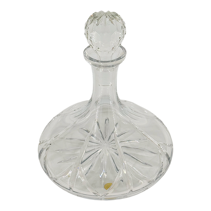Late 20thc Portugal : 24% lead crystal starburst wine decanter