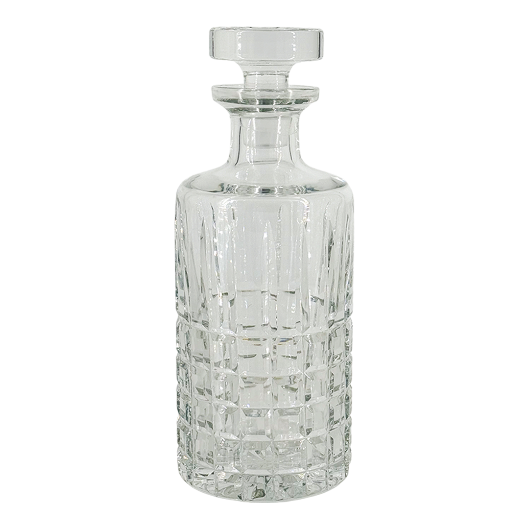 1970s European : geometric cut glass whiskey decanter