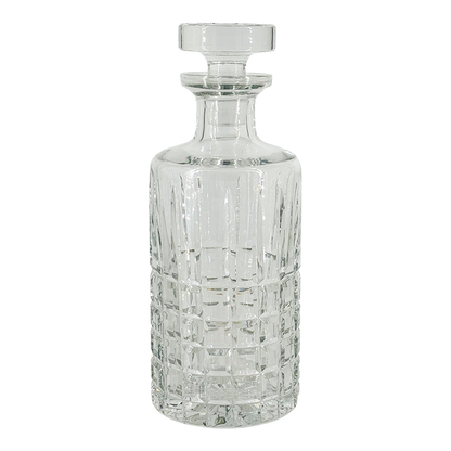 1970s European : geometric cut glass whiskey decanter