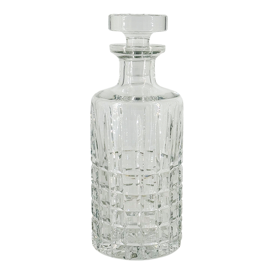 1970s European : geometric cut glass whiskey decanter