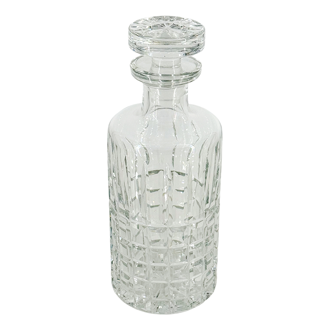 1970s European : geometric cut glass whiskey decanter