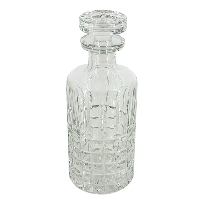 1970s European : geometric cut glass whiskey decanter