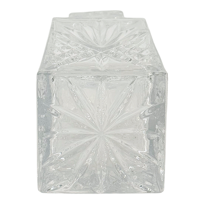 Late 20thc Europe : 10 1/2" cut crystal starburst decanter w/faceted stopper