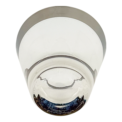 1960s American : set six silver banded tapered whiskey tumbler