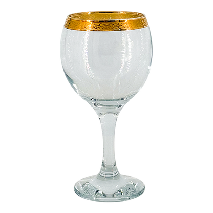 Mid-century European : gold banded decanter + cordial/aperitif set