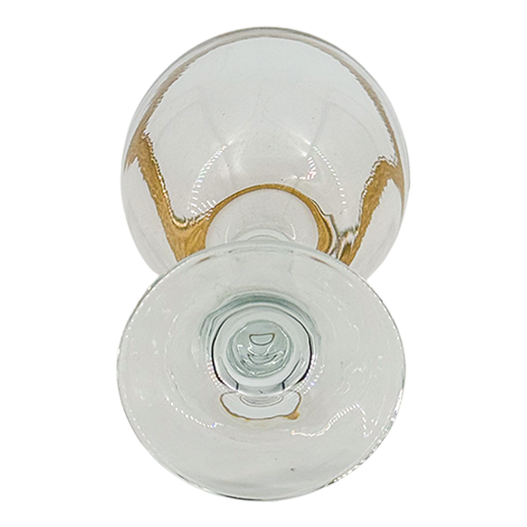 Mid-century European : gold banded decanter + cordial/aperitif set