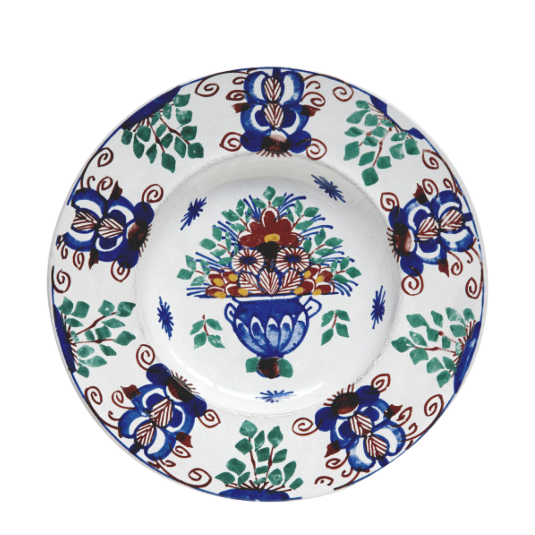 John Derian : Dutch Peacock Medium Plate for Astier de Villatte