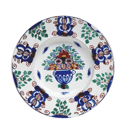 John Derian : Dutch Peacock Medium Plate for Astier de Villatte