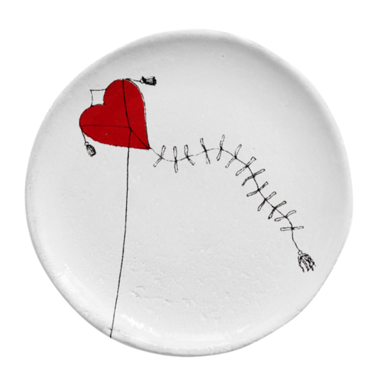 John Derian : Heart Kite Small Dish for Astier de Villatte
