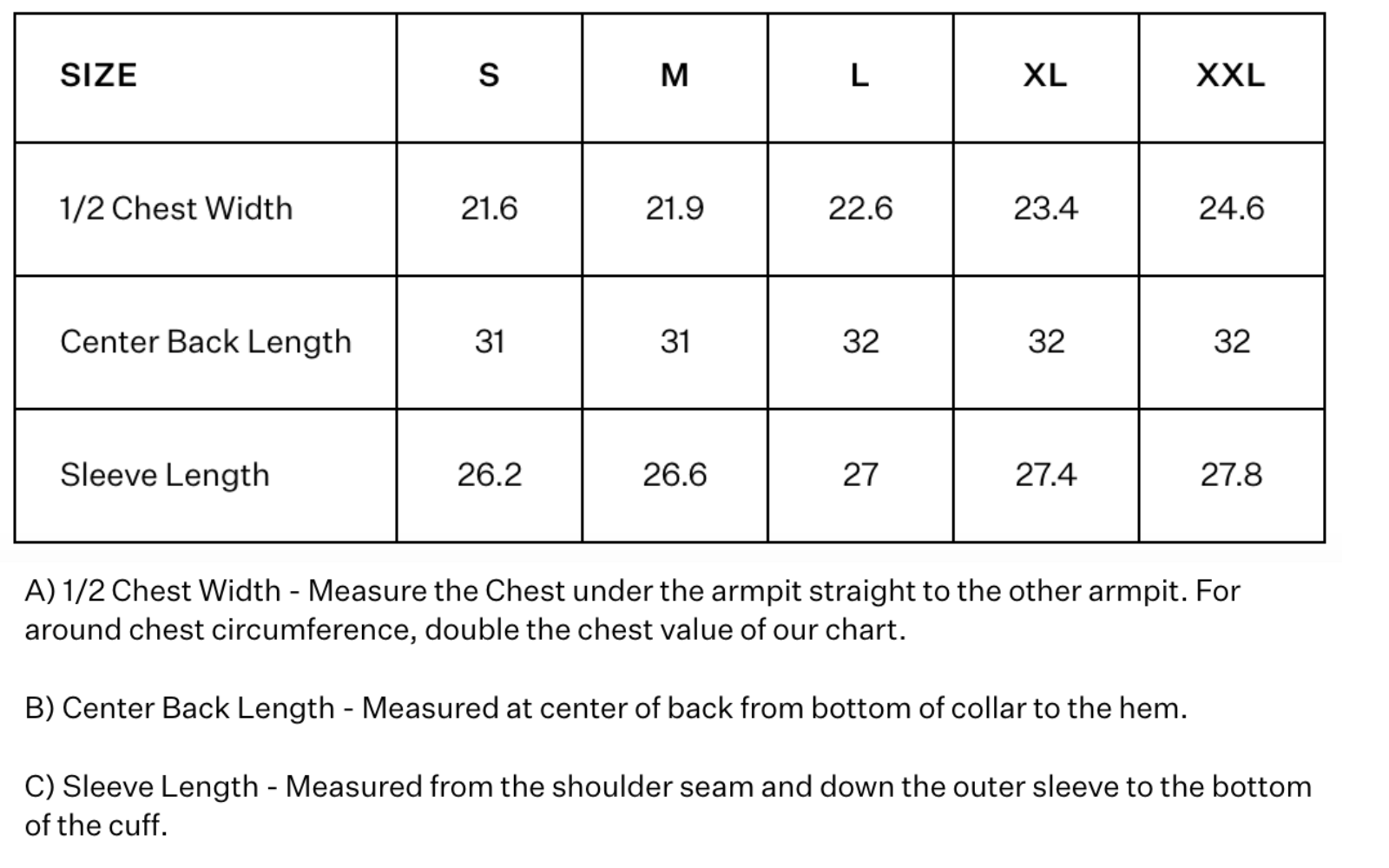 Size Chart