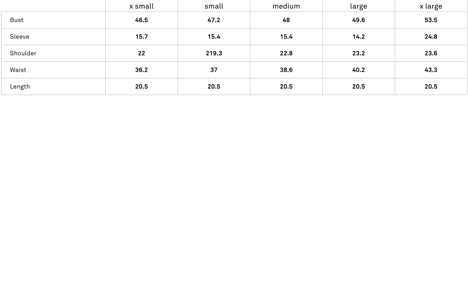 Size Chart