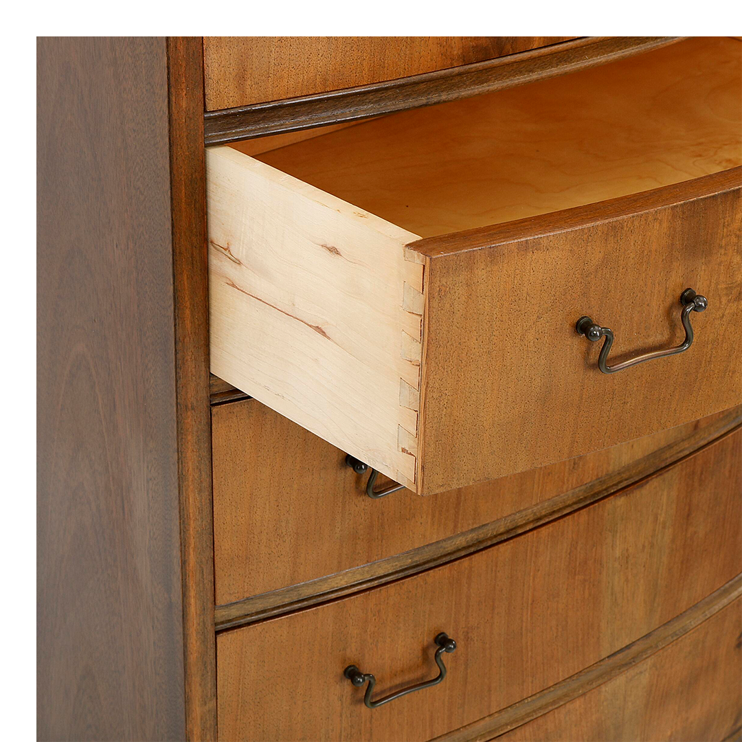 1950s Swedish : eight-drawer bowed 50