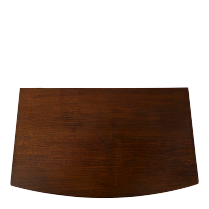 1950s Swedish : eight-drawer bowed 50" chest of drawers in nut wood