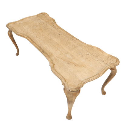 1940s Frits Henningsen : curved oakwood coffee table w/cabriole legs