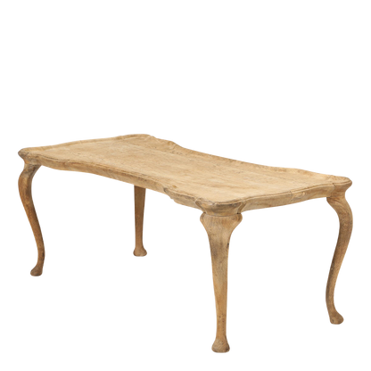 1940s Frits Henningsen : curved oakwood coffee table w/cabriole legs