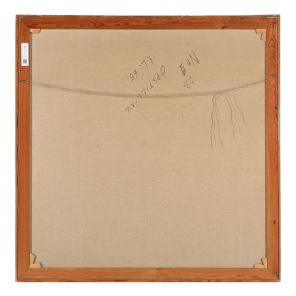 1965 Ib Lauritzen : large 40" square abstract composition "Opstillin"