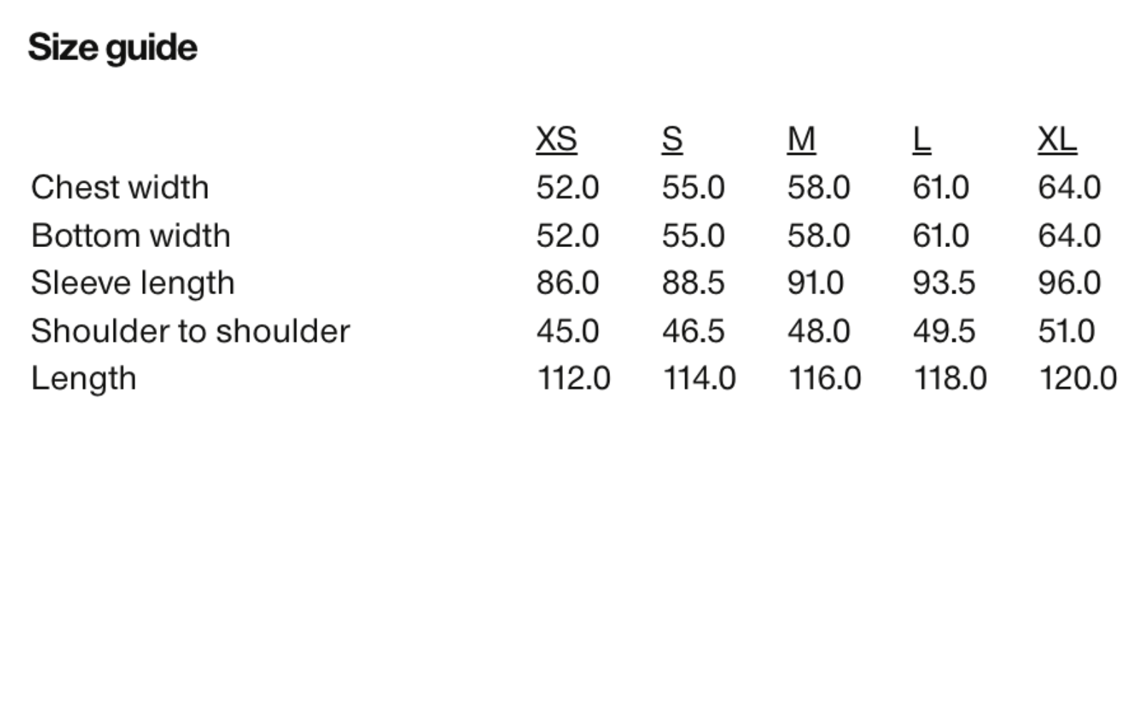 Size Chart