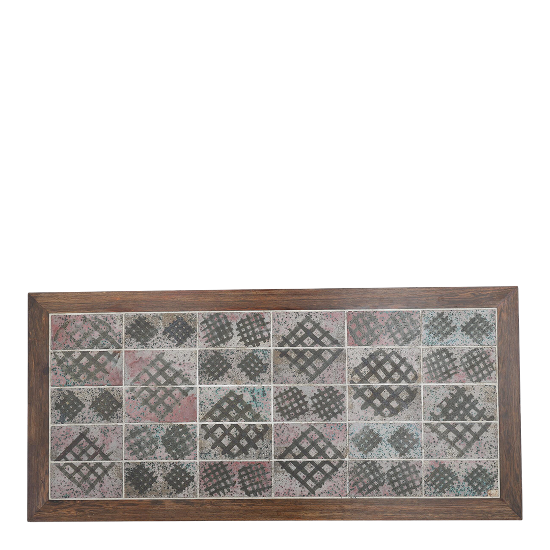 1960s Tue Poulsen : rosewood and tile top coffee table, Denmark
