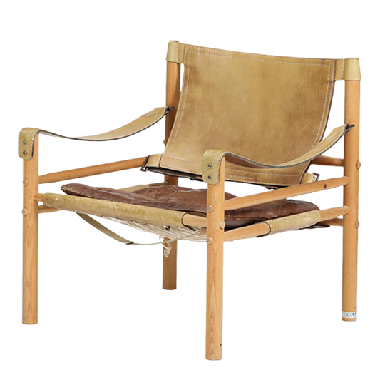 1964 Arne Norell : cognac leather "Sirocco" safari chair, Sweden