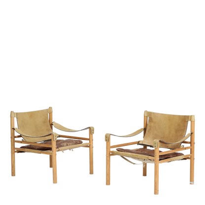 1964 Arne Norell : cognac leather "Sirocco" safari chair, Sweden