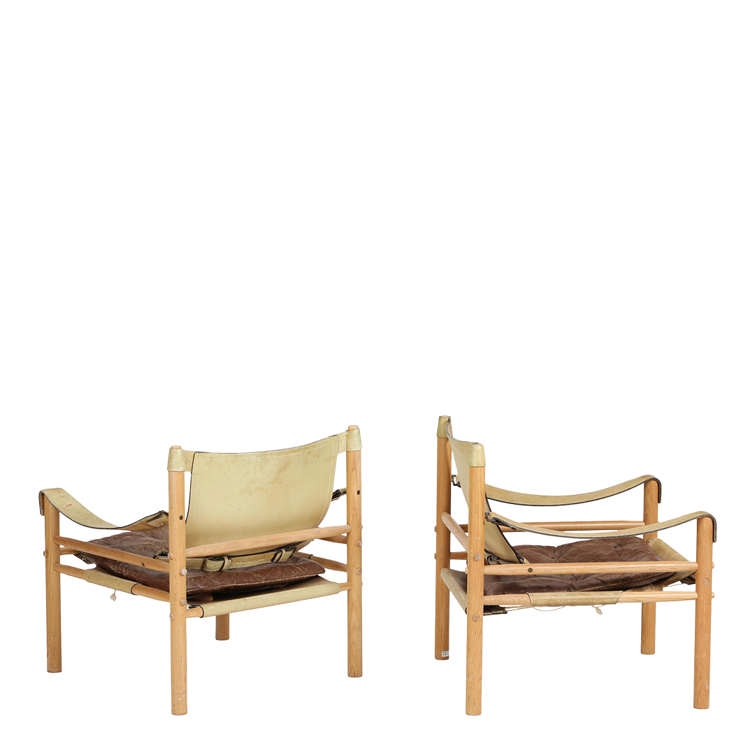 1964 Arne Norell : cognac leather "Sirocco" safari chair, Sweden