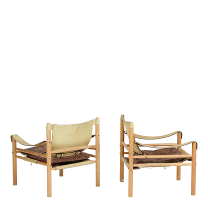 1964 Arne Norell : cognac leather "Sirocco" safari chair, Sweden