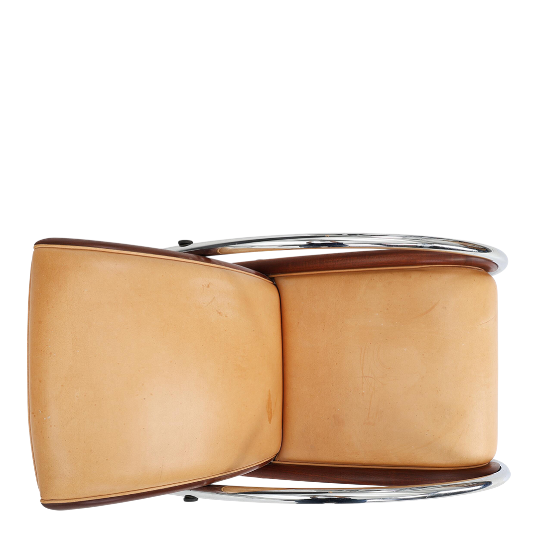 1990 Klaus Wettergren : Neo-Modernist "Streamline" leather lounge chair