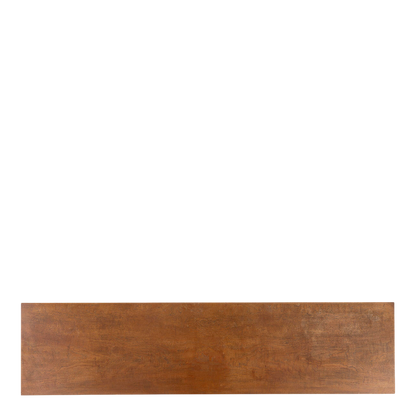 1960s Danish: teakwood 70" credenza w/central drawers & brass detail