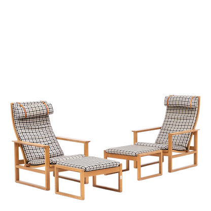 1956 Borge Mogensen : "The Runner" oakwood lounge chair + ottoman