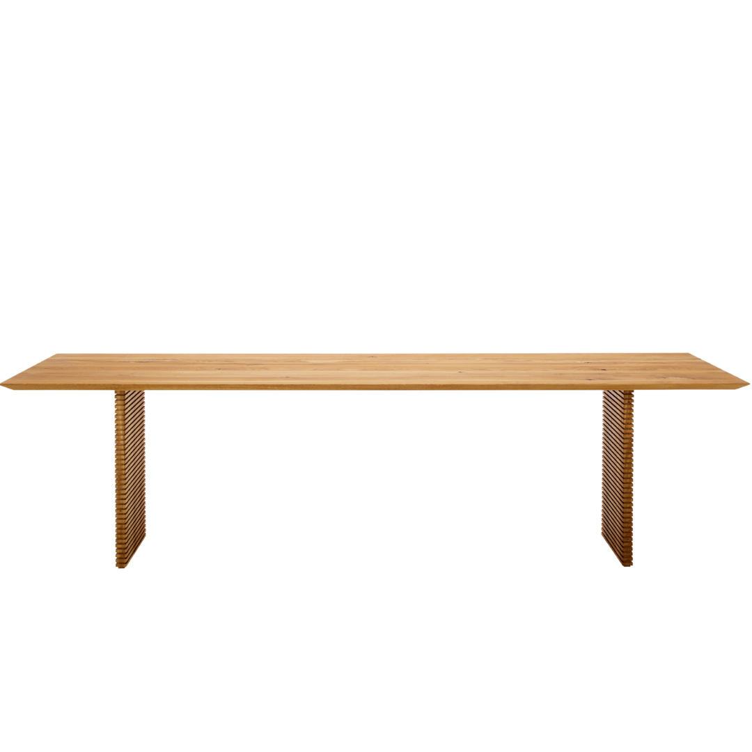 The Naver Collection : "Straight" dining table in oiled oak, 83" Model GM3500