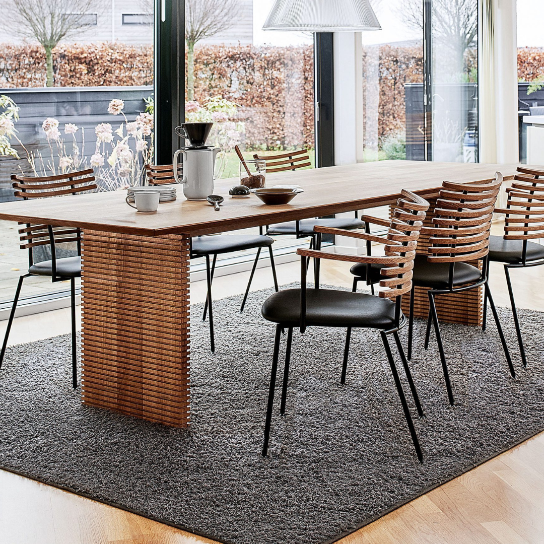 The Naver Collection : "Straight" dining table in oiled oak, 83" Model GM3500