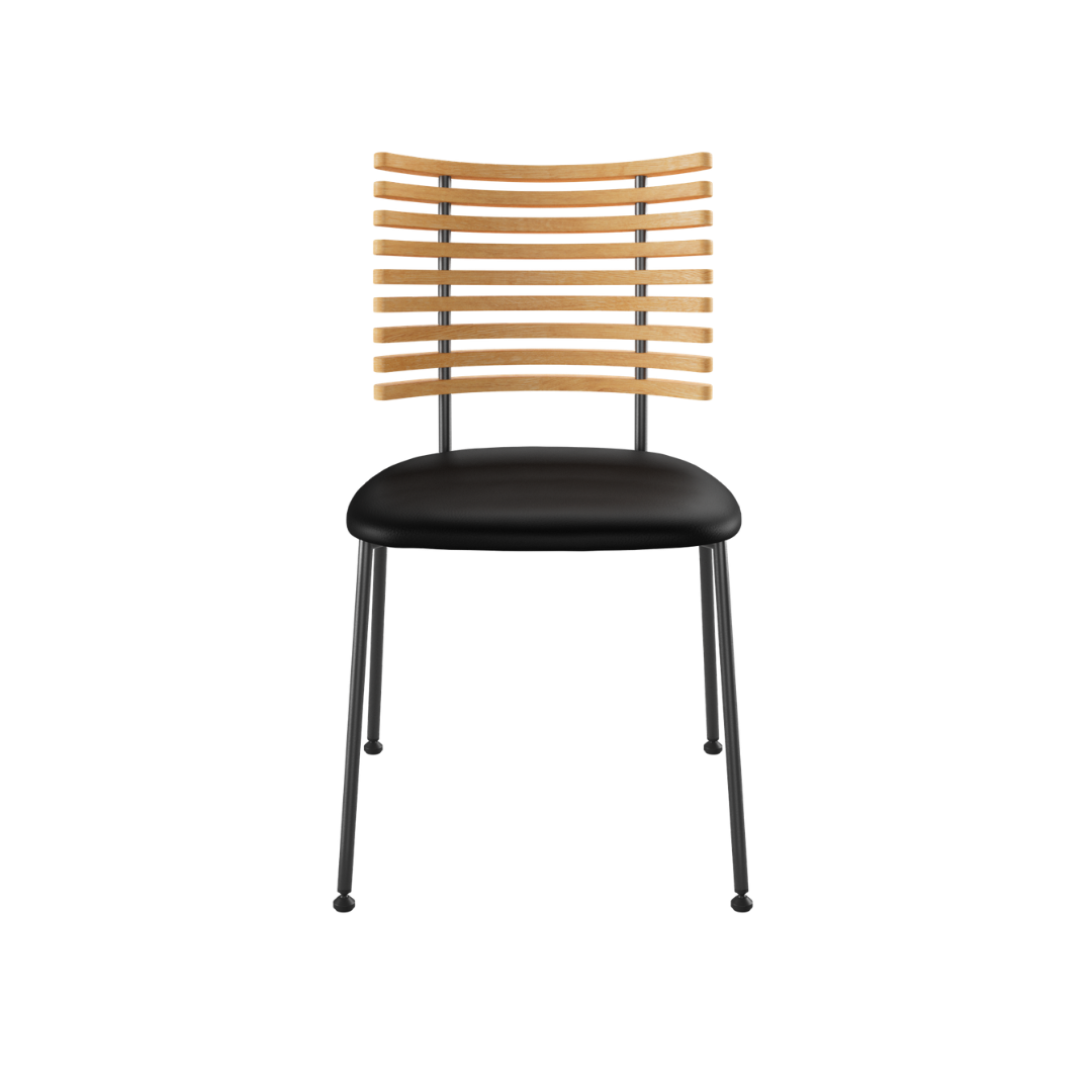 Henrik Lehm : Tiger dining chair, oiled oak & blackened steel, Denmark