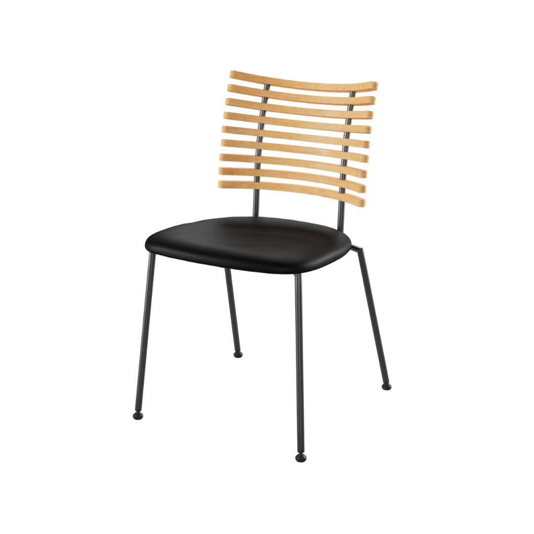 Henrik Lehm : Tiger dining chair, oiled oak & blackened steel, Denmark