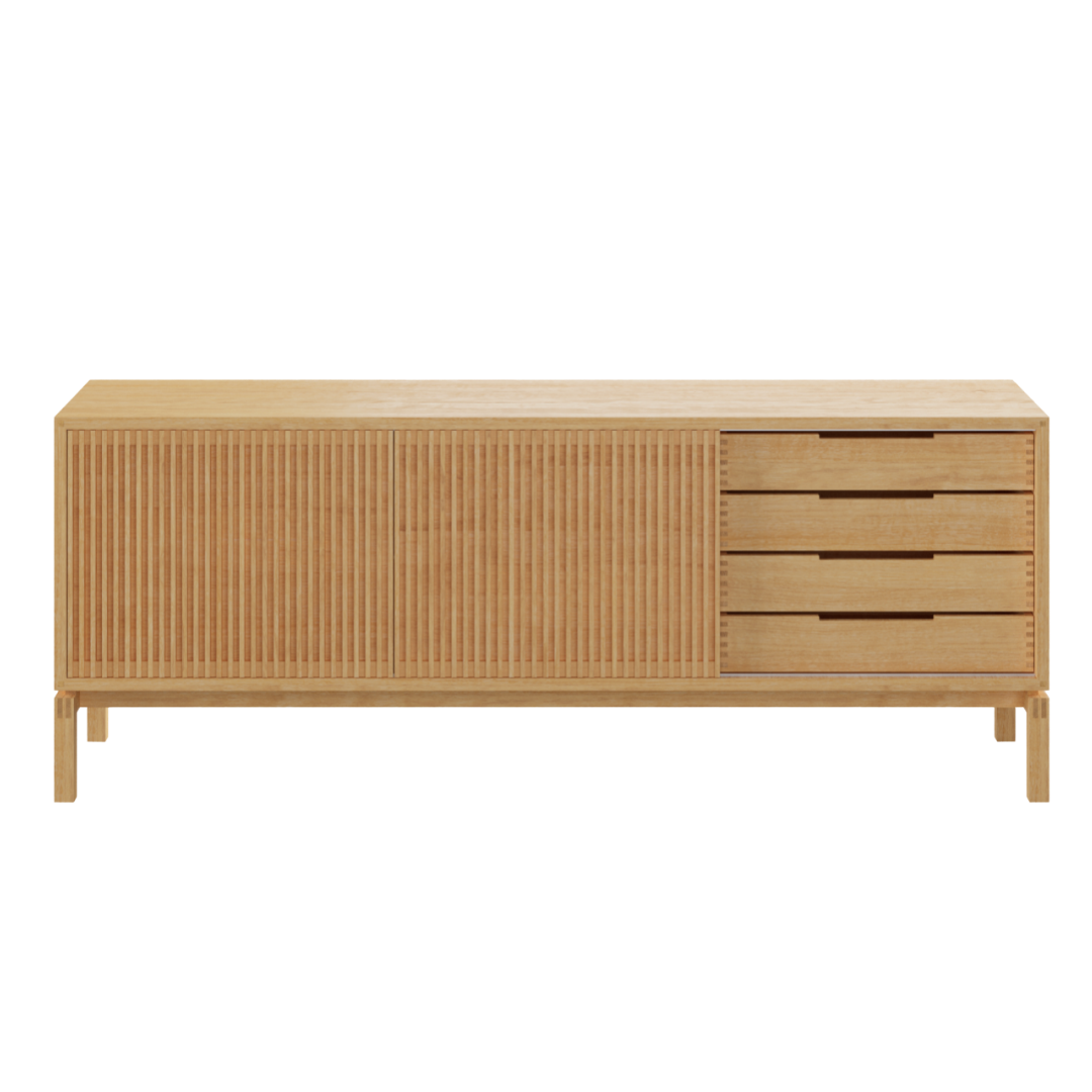Nissen & Gehl : 79" Ebbe sideboard in oiled ashwood, Denmark