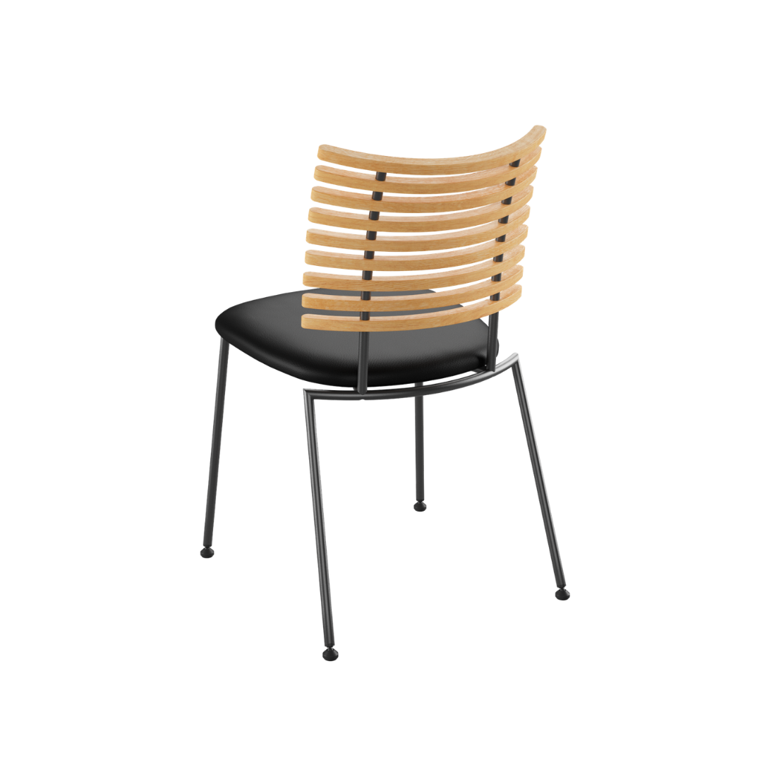 Henrik Lehm : Tiger dining chair, oiled oak & blackened steel, Denmark