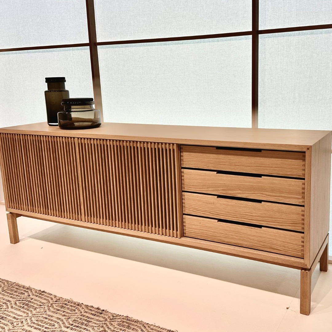 Nissen & Gehl : 79" Ebbe sideboard in oiled ashwood, Denmark