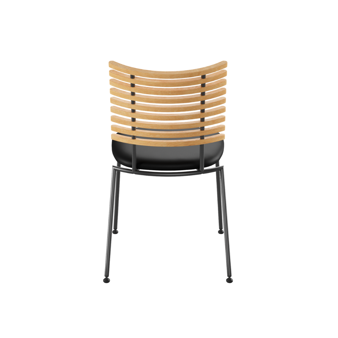 Henrik Lehm : Tiger dining chair, oiled oak & blackened steel, Denmark