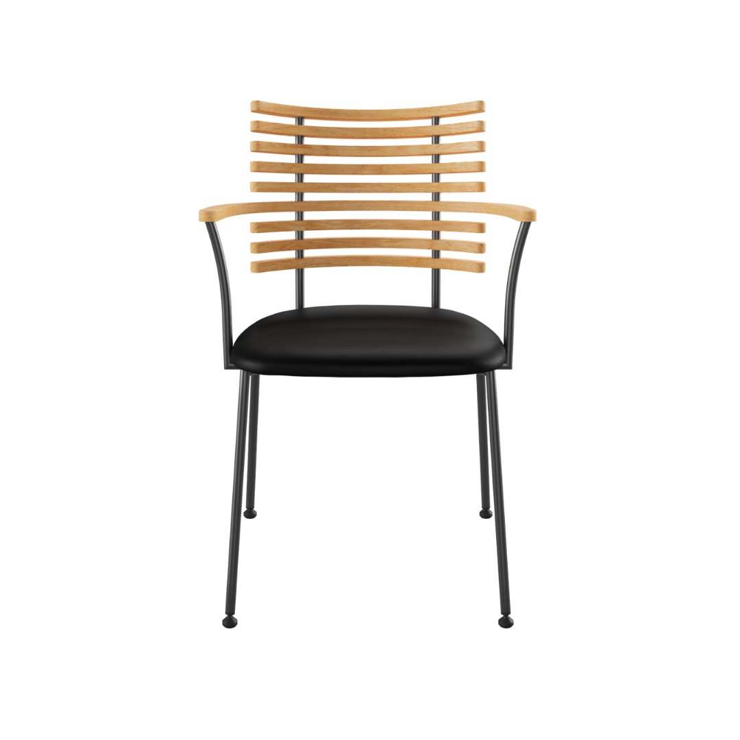Henrik Lehm : Tiger dining armchair, oiled oak & stainless steel