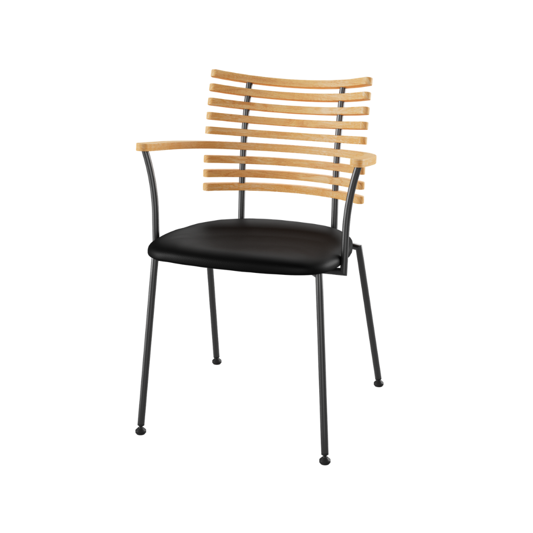 Henrik Lehm : Tiger dining armchair, oiled oak & stainless steel