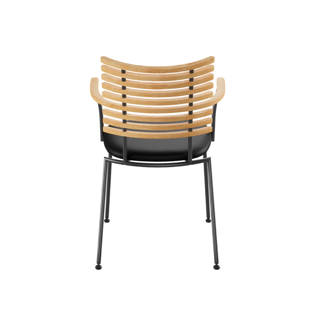 Henrik Lehm : Tiger dining armchair, oiled oak & stainless steel
