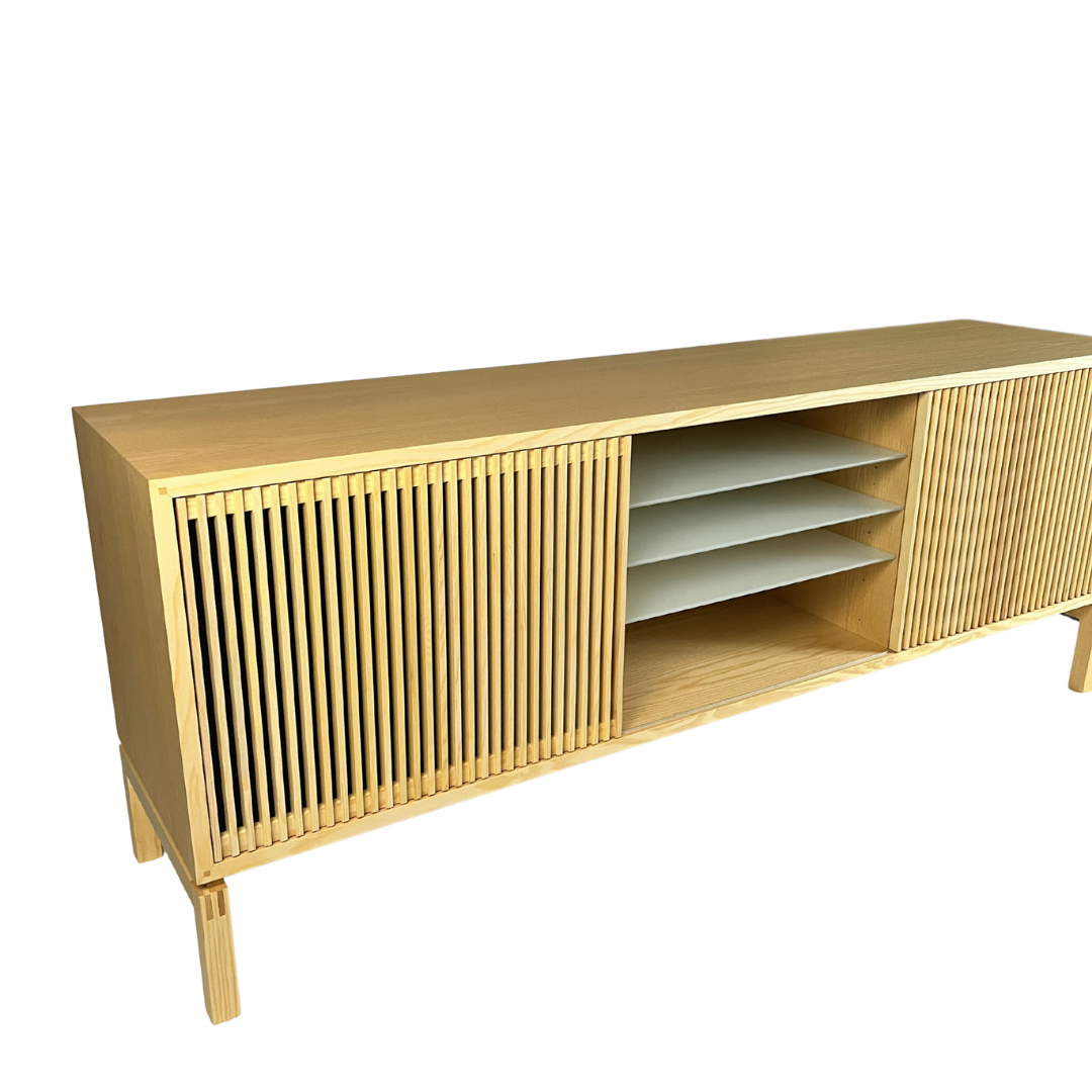 Nissen & Gehl : 79" Ebbe sideboard in oiled ashwood, Denmark