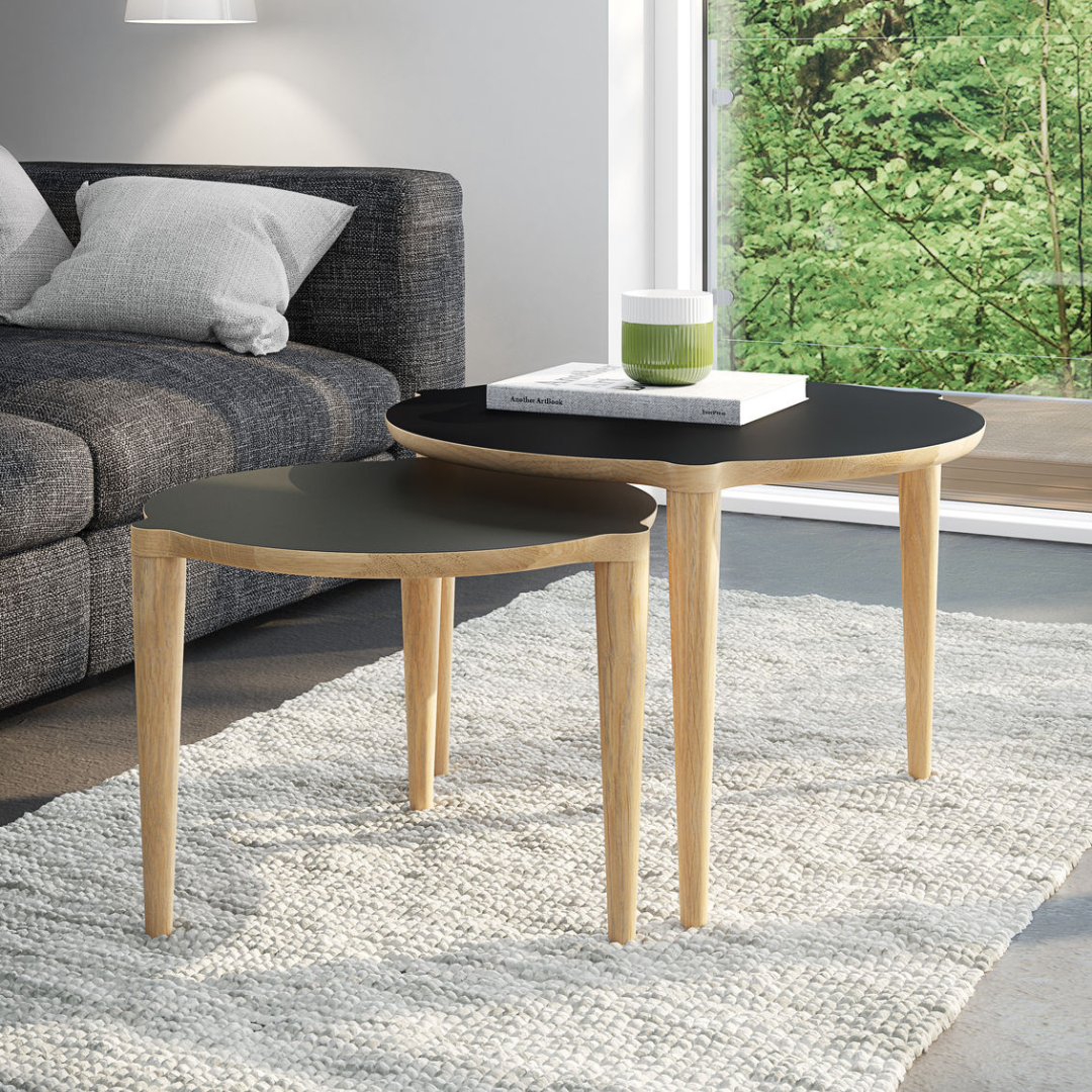 Nissen & Gehl : circular Orbit coffee table in ashwood, Model AK520