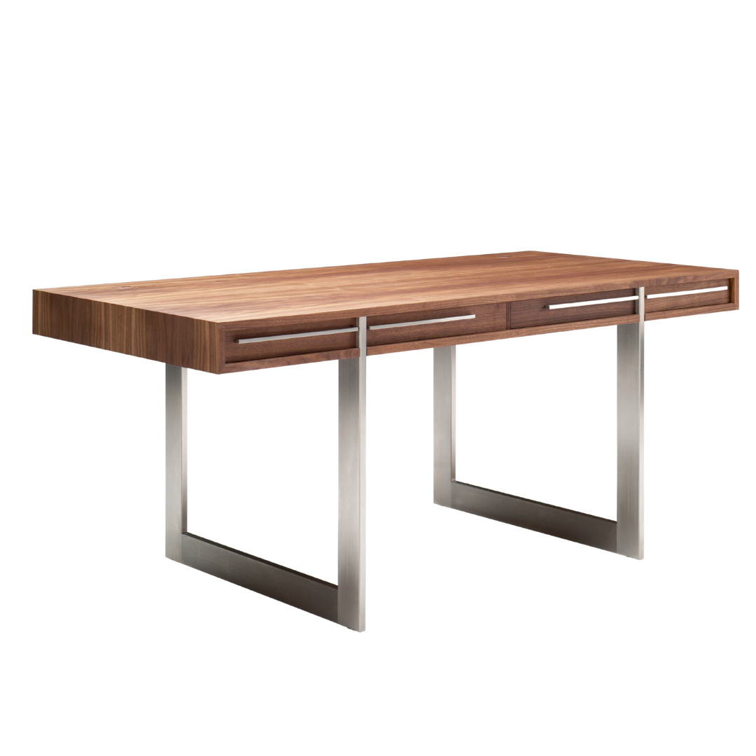 Nissen & Gehl : walnut & stainless steel desk, Model AK 1340