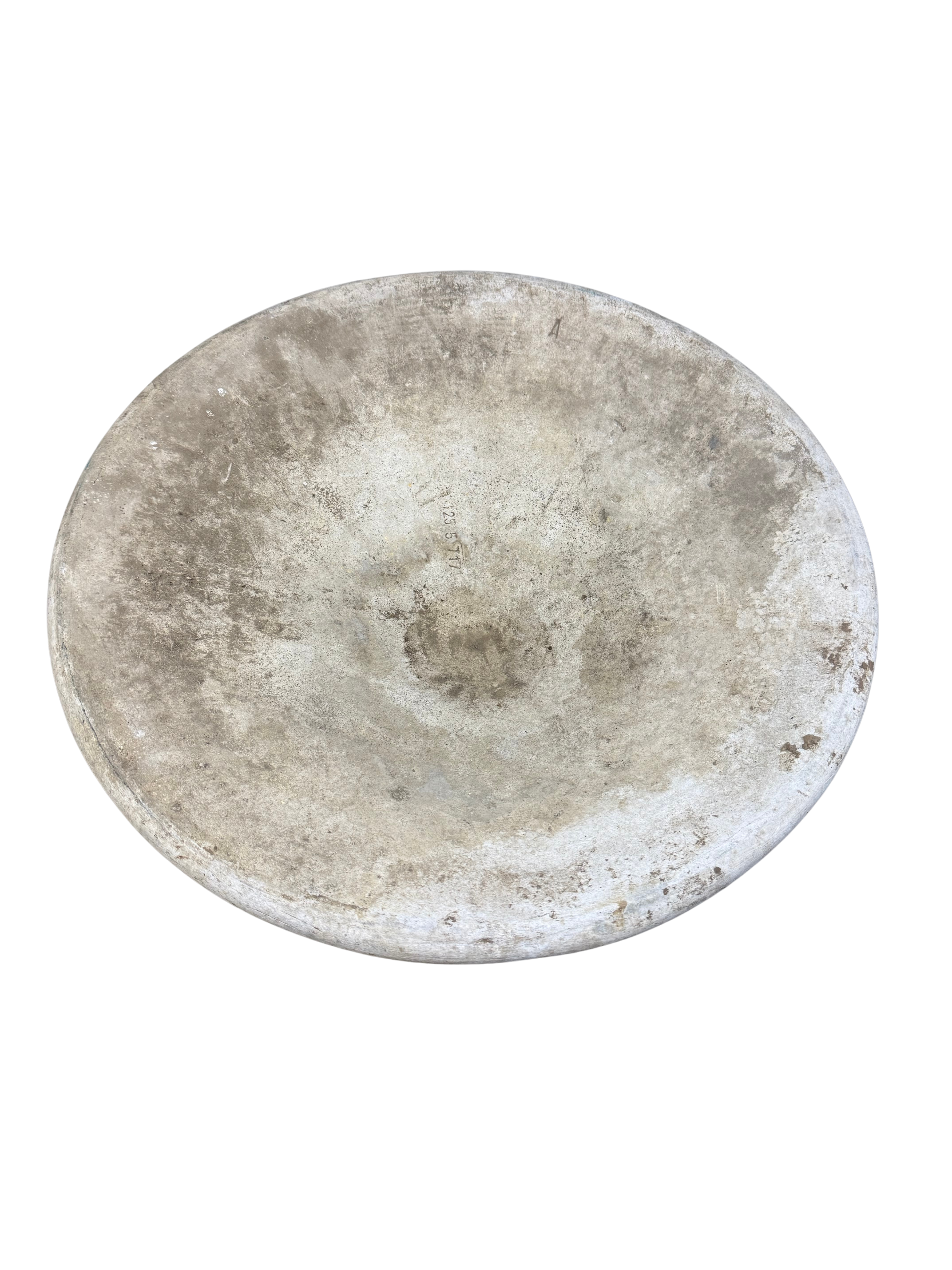 1960s Willy Guhl : 25" diam. tilted saucer planter, Switzerland