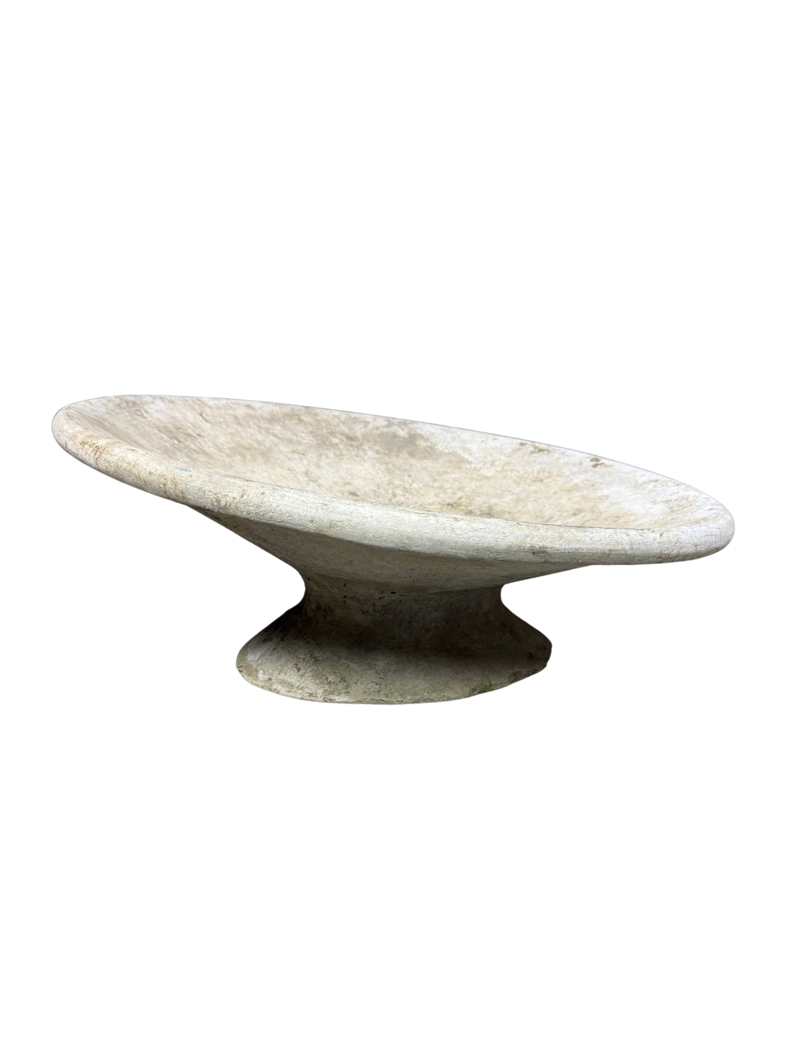 1960s Willy Guhl : 25" diam. tilted saucer planter, Switzerland
