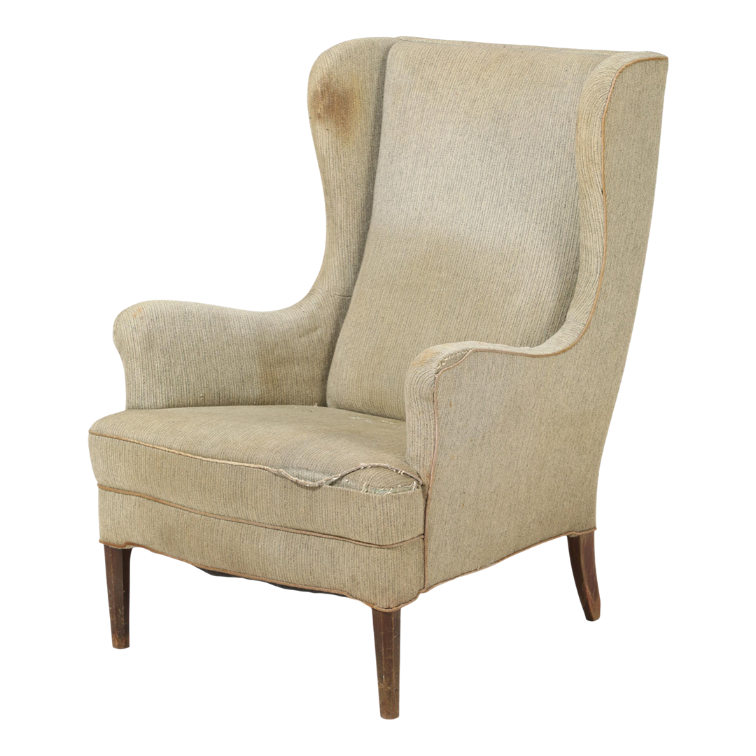 Late 1940s Fritz Hansen : gently curved tallback wingchair