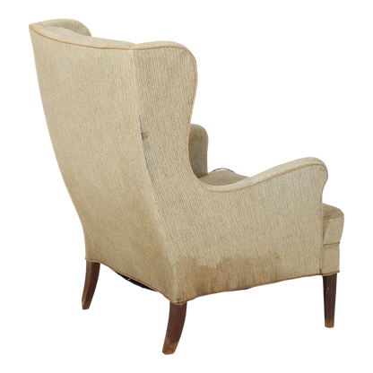 Late 1940s Fritz Hansen : gently curved tallback wingchair
