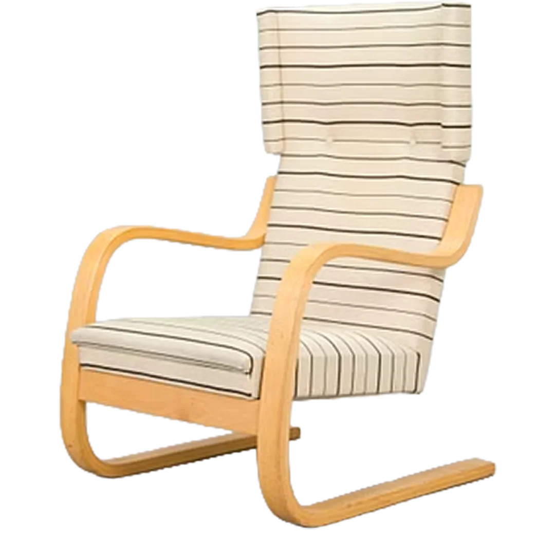 1934 Alvar Aalto : Model 401 bent birch tallback armchair, Artek