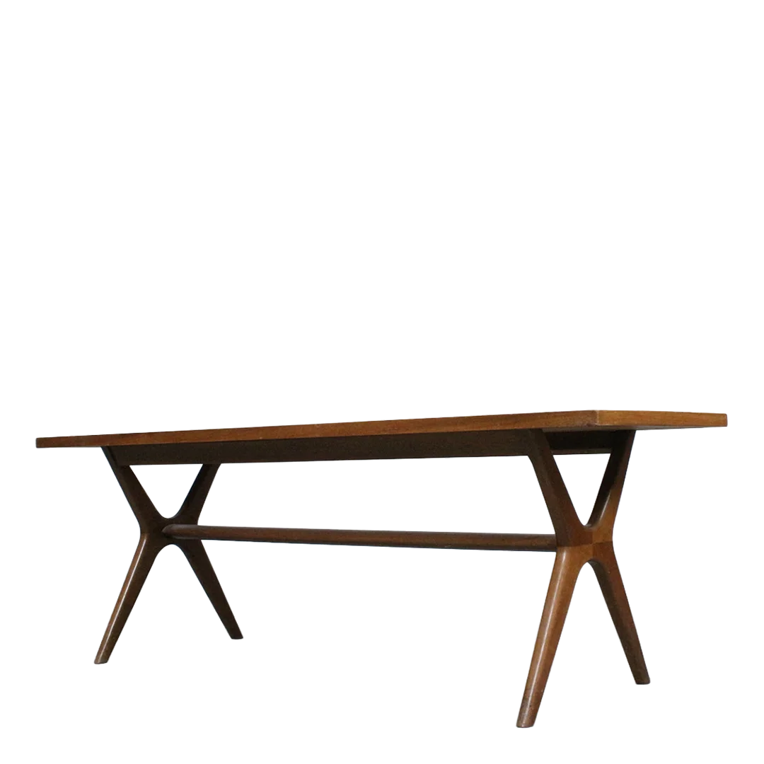 1950s German : Berthold Müller tesserae tile & walnut coffee table