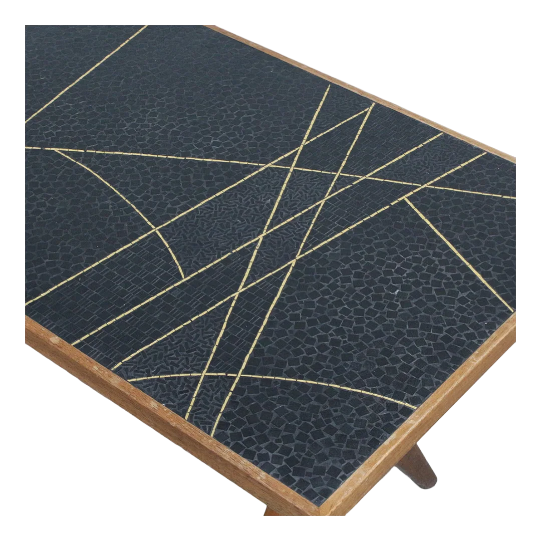 1950s German : Berthold Müller tesserae tile & walnut coffee table